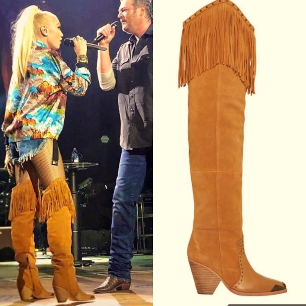 Spell Cognac Fringe Over-The-Knee Suede Boots